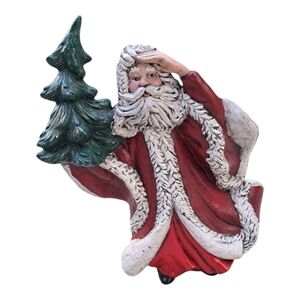 Vintage 1986 Gare Inc Ceramic Santa Figurine - Hand Painted Christmas Tree 11"
